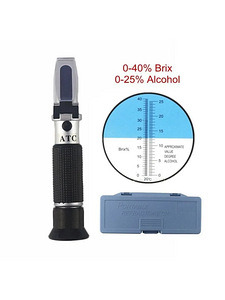 Refraktometrs vīnam 0–40% Brix, 0–25% alkohola (1 foto no 5)
