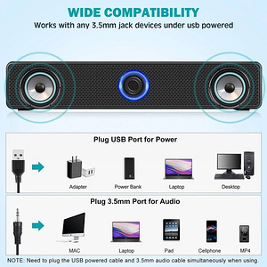 Desktop Speakers.20 Вт Led Aux-Usb,USB-акустическая система (9 фото из 10)