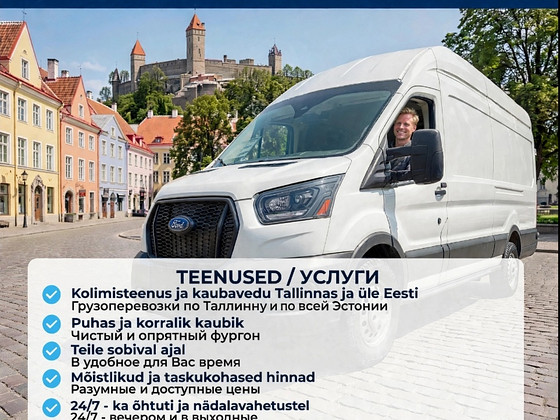 KAUBAVEDU 24/7 TALLINNAS JA ÜLE EESTI - ГРУЗОПЕРЕВОЗКИ