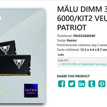 DDR5 Operatiivmälu, Patriot Elite 5 Ultra 32GB