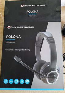 Uus peapealne USB-peakomplekt CONCEPTRONIC POLONA (1 foto / 4)