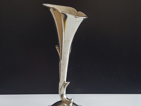 Шведская винтажная посеребрённая ваза «Calla» (Ystad-Metall)