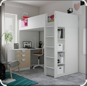 Kahekorruseline IKEA lastevoodi laua ja kapiga (6 foto / 7)