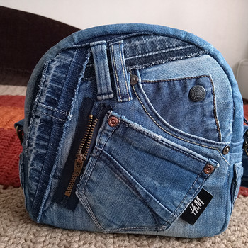 Jeanstasche "Denim Circle" – 100% Handarbeit / Einzigartige