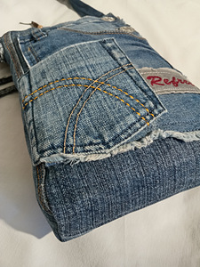 Джинсовая сумка "Urban Indigo" – 100% ручная работа / уникальная (9 фото из 10)