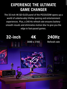 ASUS ROG Swift OLED PG32UCDM 32" + кронштейн для монитора ROG Ergo (AAS (7 фото из 9)