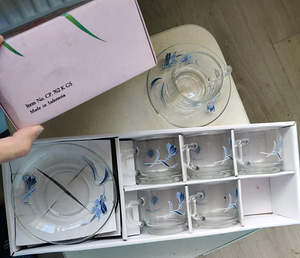 Vintage Pasari klaasikomplekt – 6 tassi + 6 alust (1 foto / 1)