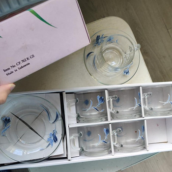 Vintage Pasari klaasikomplekt – 6 tassi + 6 alust