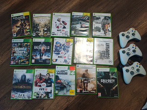 Xbox 360 Console, 4 pulti + 15 mängu (4 foto / 6)