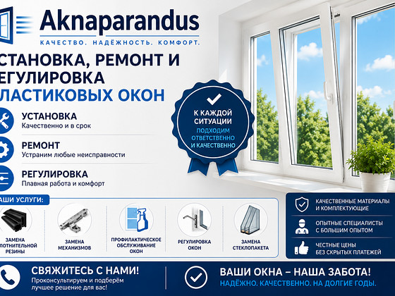 PVC-akende paigaldus, remont ja reguleerimine.
