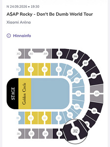 A$AP Rocky - Don't Be Dumb World Tour 2 билета (1 фото из 1)