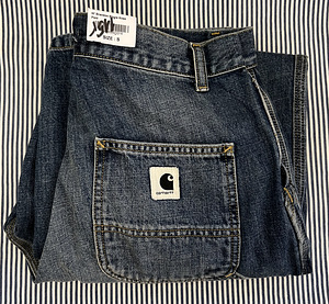 Carhartt Brandon Single Knee Pant Blue Worn Naiste teksad S (2 foto / 7)