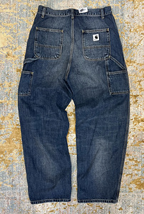Carhartt Brandon Single Knee Pant Blue Worn Naiste teksad S (3 foto / 7)