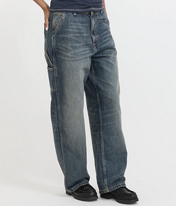 Carhartt Brandon Single Knee Pant Blue Worn Naiste teksad S (4 foto / 7)