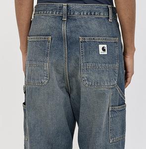 Carhartt Brandon Single Knee Pant Blue Worn Naiste teksad S (6 foto / 7)