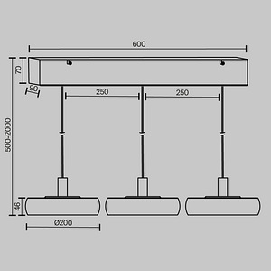 Disain-rippvalgusti Maytoni Float Black 680mm (LED) (3 foto / 4)