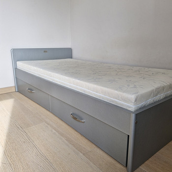 Malibu voodi 90 x 190 cm hõbe