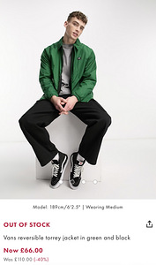 Vans Reversible Torrey Jacket In Green and Black (9 foto / 10)