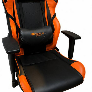 Игровое кресло Canyon Deimos GC-4 в черно-оранжевом цвете с металлическим каркас...