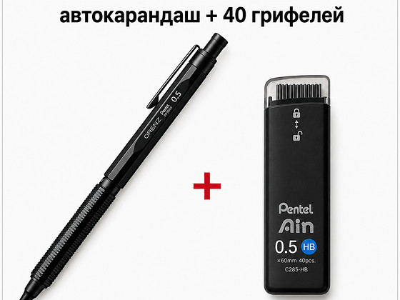 Автокарандаш Pentel Orenz Nero PP3005-A 0,5 мм + 40 грифелей