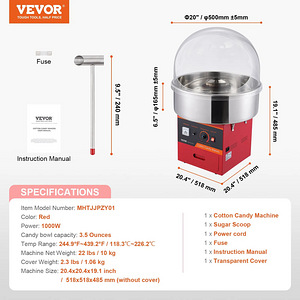 VEVOR аппарат для сахарной ваты - 1000W (НЕ ИСПОЛЬЗОВАН) (6 фото из 6)