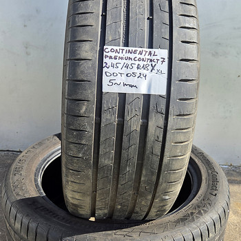 245/45 R18 (5mm ehk 65% DOT 24) Continental PremCont 7 (2tk)