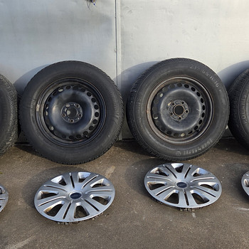 5x108 16" 6.5J, ET50 оригинальные штампованные диски Ford + колпаки, 4 шт.