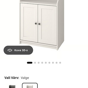 Valge IKEA HAUGA kapp riiuliga