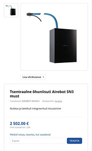 UUS! AIROBOT! Ōhuniisuti / tsentraalne õhuniisuti | SN3 MUST (1 foto / 1)