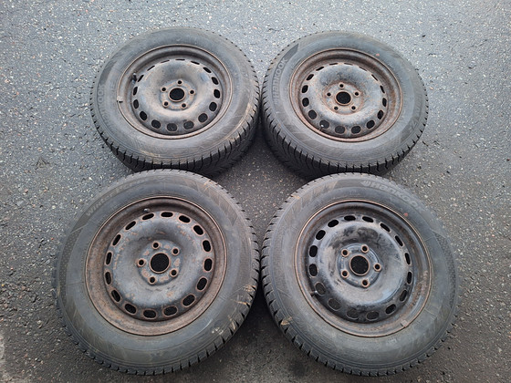 15" стальные диски Audi, VW, Škoda 5x112 + нешипованные шины Hankook M+S
