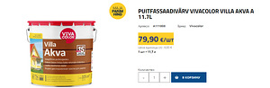 PUITFASSAADIVÄRV VIVACOLOR VILLA AKVA A 11.7L (2 foto / 5)