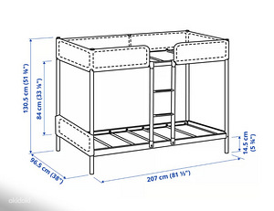 Двухъярусная кровать IKEA (TUFFING, металлический каркас) (3 фото из 3)