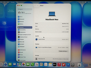 Apple Macbook Neo 13 8/512GB Indigo SWE uueväärne! Aku 100%. (7 foto / 9)