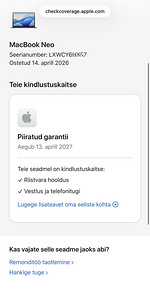 Apple Macbook Neo 13 8/512GB Indigo SWE uueväärne! Aku 100%. (9 foto / 9)
