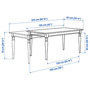 Ikea ingatorp söögilaud 155 x 87 (7 foto / 7)