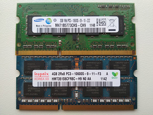 DDR3 SO-DIMM Sülearvuti operatiivmälud 2GB JA 4GB (1 foto / 3)