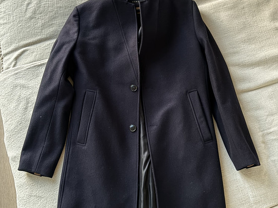 Темно-синее мужское пальто Zara, размер L