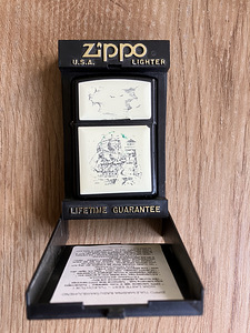 Zippo Scrimshaw Ship & Lighthouse 1995 – originaalkarp (2 foto / 6)