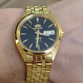 Orient 3star, автомат, новый, золотой