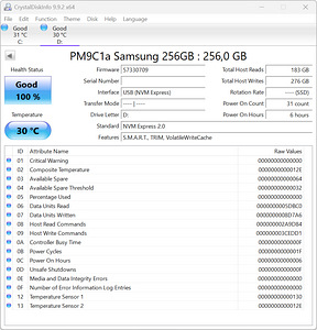 Samsung 256GB M.2 NVMe 2230 (Новый) (2 фото из 2)