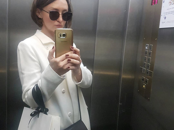 Белое пальто Natali Lauder