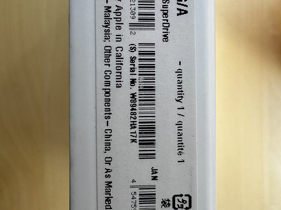 Apple MacBook Air USB SuperDrive Внешний DVD-RW/CD-RW A1270