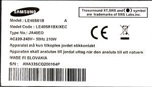 Samsungi teler 40" (töökorras / varuosadeks) tasuta (5 foto / 5)