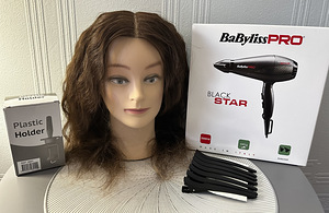 Парикмахерский комплект | Голова-манекен + фен BaByliss PRO (1 фото из 1)