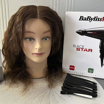 Парикмахерский комплект | Голова-манекен + фен BaByliss PRO