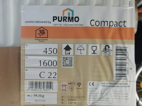 Purmo 450x1600 c22