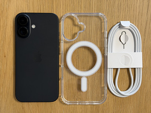 Apple iPhone 16 Black 128GB в хорошем состоянии, аккумулятор 100%. Гарантия (1 фото из 9)