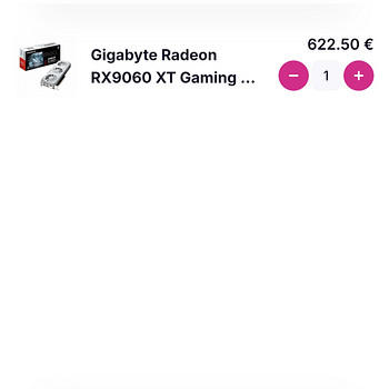 Gigabyte Radeon RX9060 XT Gaming OC ICE 16GB GDDR6