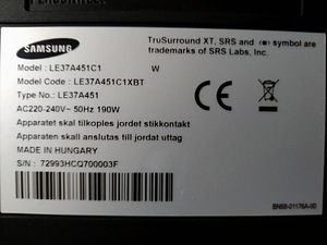 Телевизор Samsung 37" (4 фото из 4)