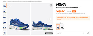 Vähekasutatud Hoka Mach 7 jooksujalatsid (suurus 44,5) (3 foto / 10)